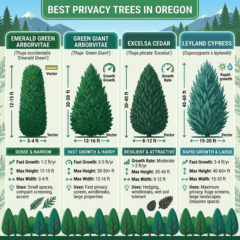 Best Oregon Privacy & Screen Trees